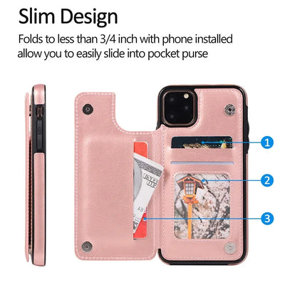 Retro Leather Wallet Case for iPhone 11 Pro Max