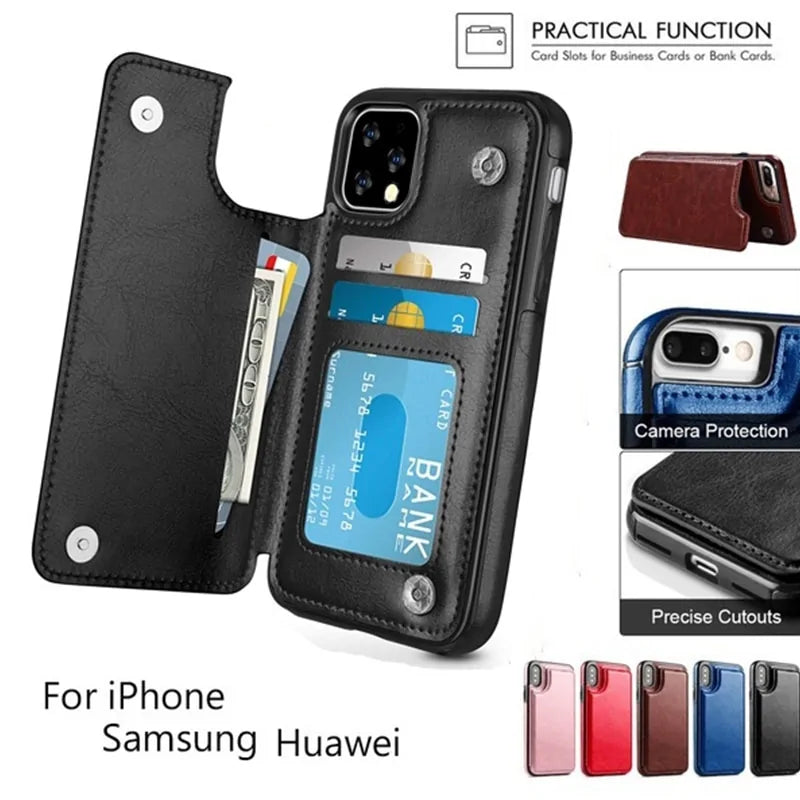 Retro Leather Wallet Case for iPhone 11 Pro Max