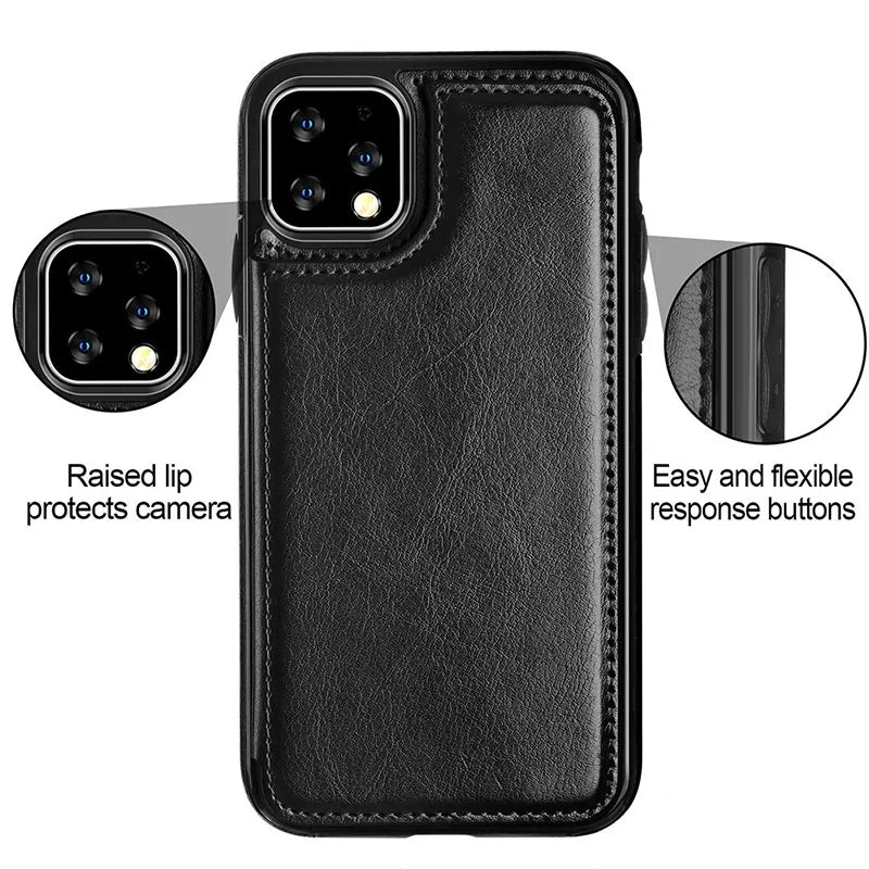 Retro Leather Wallet Case for iPhone 11 Pro Max