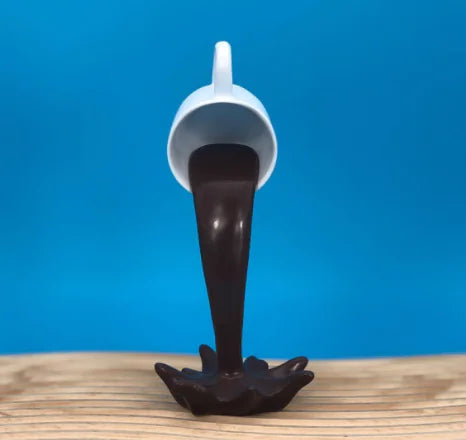Resin Statues Floating Coffee Cup Art Sculpture Kitchen Home