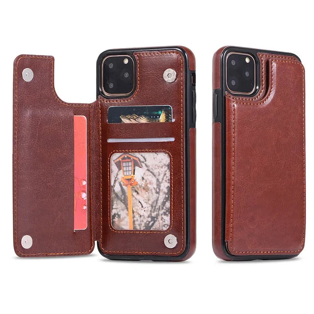 Retro Leather Wallet Case for iPhone 11 Pro Max