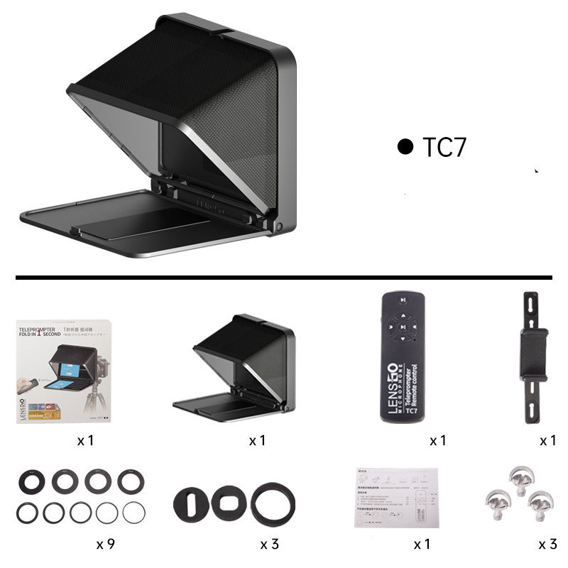 TC7 Folding Portable Mobile Phone Large Screen Teleprompter