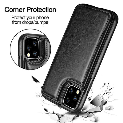 Retro Leather Wallet Case for iPhone 11 Pro Max