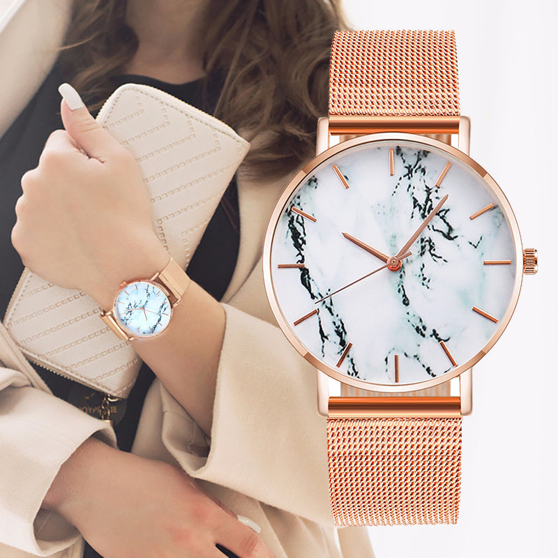 Rose Gold Marble Women Watch